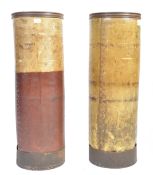 20TH CENTURY VINTAGE TALL CYLINDER LINEN MILL DRUMS