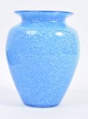 BELIEVED SCOTTISH STUDIO ART GLASS VASE BLUE OVOID FORM
