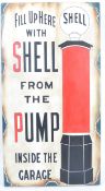 SHELL FROM THE PUMP - REPRODUCTION PAINTED ADVERTISING SIGN