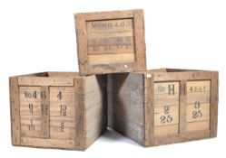 ORIGINAL VINTAGE OPEN TOPPED WOODEN SHIPPING CRATES