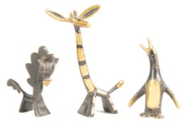 AFTER BOSSE / TAXCO RETRO VINTAGE BLACKENED BRONZE ANIMALS