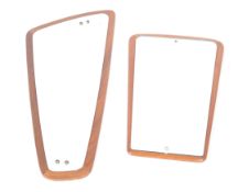 1970'S RETRO VINTAGE TEAK WOOD FRAMELESS MIRRORS