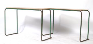 PAIR OF ORIGINAL 1950'S RETRO VINTAGE SCHOOL DESKS