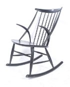 STUNNING 1950'S ROCKING CHAIR BY I. WIKKELSO FOR NIELS EILERSEN