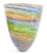 ORIGINAL STUDIO ART GLASS VASE WITH VIBRANT DECORA