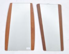 1960'S RETRO VINTAGE TEAK WOOD FRAMELESS MIRRORS