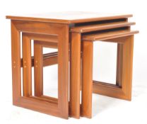 1970'S RETRO VINTAGE TEAK WOOD NEST OF TABLES
