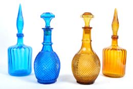 COLLECTION OF EMPOLI ITALIAN GLASS GENIE BOTTLES
