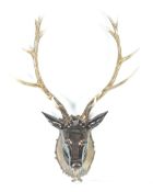LIFESIZE FIBREGLASS INTERIOR TAXIDERMY STYLE DEERS HEAD PROP