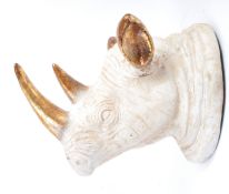 20TH CENTURY RHINOCEROS DECORATIVE RESIN HEAD