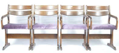 UNUSUAL 1960'S RETRO VINTAGE OAK CARVER / DINING CHAIRS