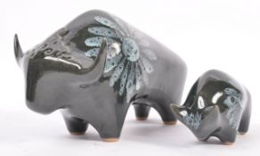TWO 1960'S CERAMIC BULLS BY ELIZABETH SKIPWORTH