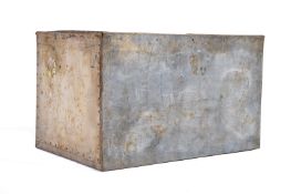 RETRO VINTAGE INDUSTRIAL STEEL PANELLED BOX / TRUNK