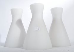 SET OF THREE DANISH MILK GLASS LAMPSHADES