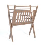 LOBECO ROMANIAN RETRO VINTAGE STAINED OAK MAGAZINE RACK