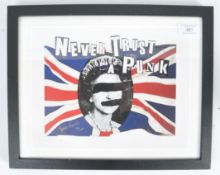 JAMIE REID (1947 - CURRENT) TITLED ' NEVER TRUST PUNK ' PUNK PRINT