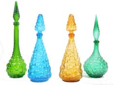 COLLECTION OF EMPOLI ITALIAN GLASS GENIE BOTTLES