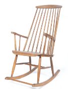 1950'S BEECH WOOD ROCKING CHAIR BY ILMARI TAPIOVAARA
