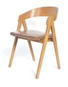 MID 20TH CENTURY VINTAGE OAK CARVER ARMCHAIR