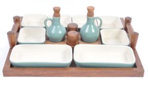 RARE DENBY MANOR GREEN SERVING SET BY DONALD GILBERT