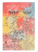 MID 20TH CENTURY AFRICAN TRIBAL DYED FABRIC PRINT