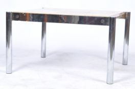 LATE 20TH CENTURY RETRO DESIGNER MARBLE & CHROME COFFEE TABLE