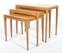 SILKEBORG 1960'S DANISH TEAK WOOD NEST OF TABLES BY J. ANDERSEN