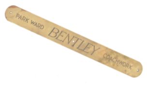 PARK WARD BENTLEY COACHWORKS BRASS PLAQUE