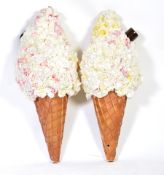 PAIR OF 20TH CENTURY DECORATIVE FLORISTS ICE CREAM SHOP DISPLAYS