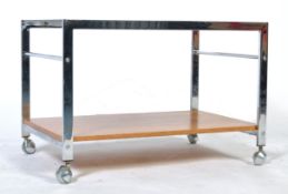 HOWARD MILLER MDA 1970'S CHROME AND TEAK COFFEE TA