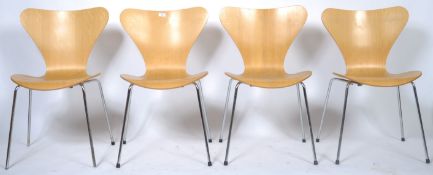 SET OF FOUR SERIES 7 CHAIRS BY A. JACOBSEN FOR FRITZ HANSEN
