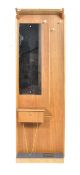 1960'S RETRO VINTAGE GOLDEN OAK AND BRASS HALL STAND