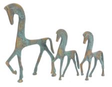 GROUP OF BRASS ETRUSCAN HORSES BY FRANCESCO SIMONCINI