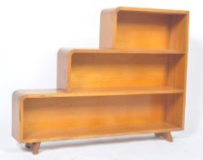 1950'S LIGHT GOLDEN OAK VINTAGE GRADUATING BOOKCASE