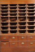 EARLY 20TH CENTURY MAHOGANY AND OAK HABERDASHERY CABINET
