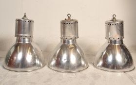 A set of 3 Industrial polished aluminium Factory p