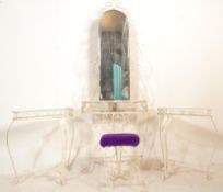 A vintage retro 20th Century metal scrollwork demi