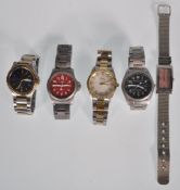 A group of five gents / ladies wristwatches to inc