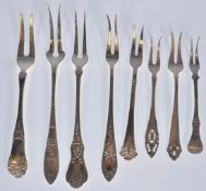 A selection of stamped 830 Norwegian silver toasti