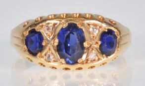 An 18ct yellow gold ladies dress ring set with a c