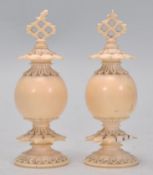 A good pair of 19th Century Victorian carved ivory