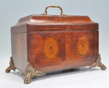 A contemporary Georgian style mahogany casket of r