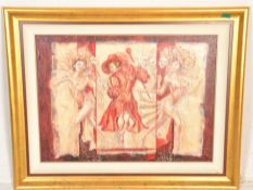 A large 20th century contemporary abstract print w