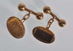 A pair of 9ct yellow gold gentleman's cufflinks ha