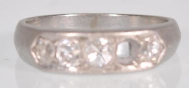 A 20th Century platinum and diamond ring set with