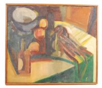 NORMAN SWALLOW - 1960'S ABSTRACT OIL ON CANVAS PAI