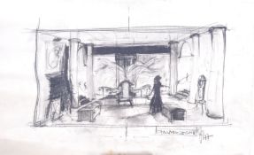 PETER WYNGARDE ESTATE - CHARCOAL SKETCH OF A THEAT