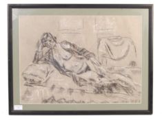 C. MINNA - 20TH CENTURY CHARCOAL SKETCH OF A NUDE