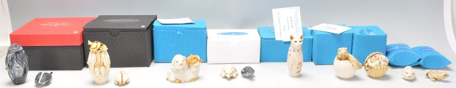 A collection of twelve  Adam Binder mostly animals related netsuke style figurines to include a