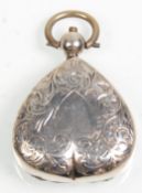 An early 20th Century Edwardian silver hallmarked heart shaped sovereign case with finely engraved